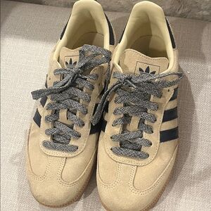 Adidas Sambas Tan and Navy Men's Sneakers